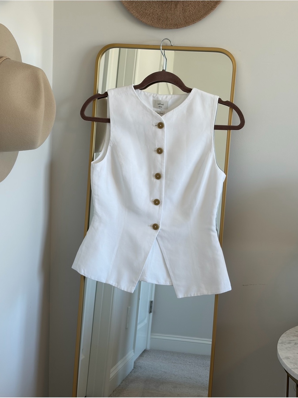 Aritzia Wilfred CruiseLinen Regal Vest White Size 0